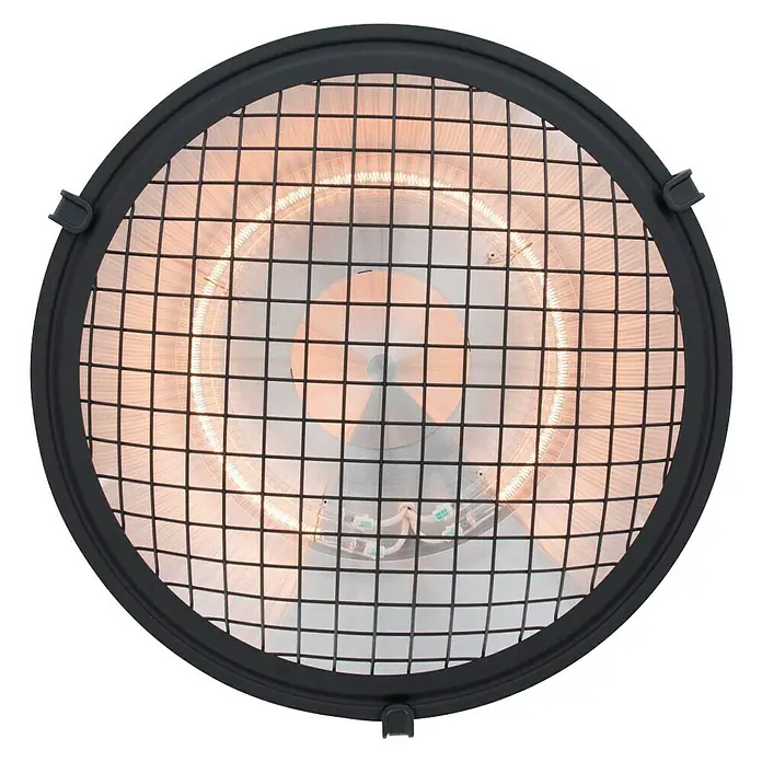 Sunred Halogen-Heizstrahler Indus - Durchmesser: 43 cm, 2.100 W, Schwarz - Kreisförmiger Infrarotstrahler mit Schutzgitter, ideal für den Innenbereich, sorgt für angenehme Wärme.