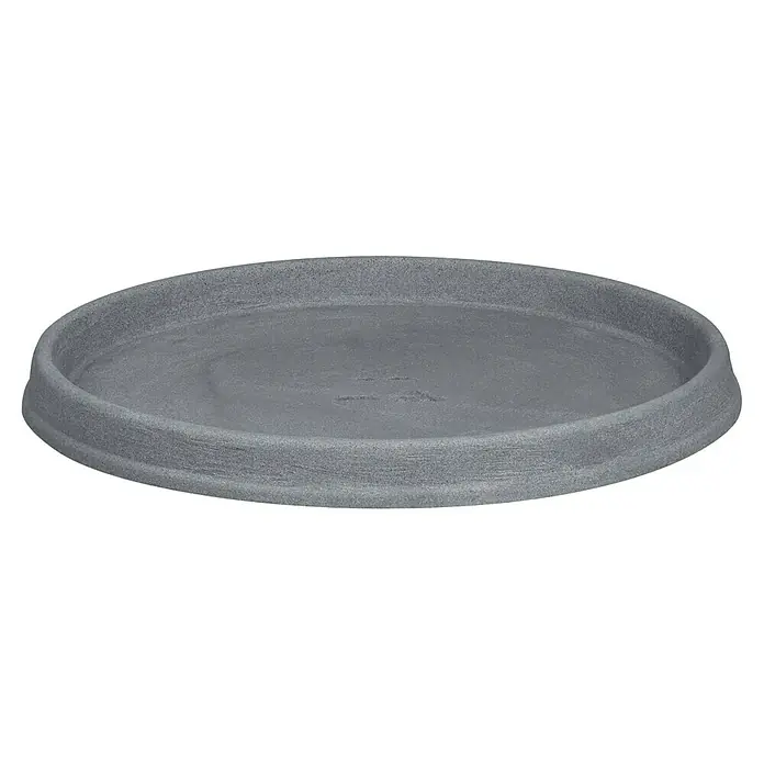 Geli Plato redondo para maceta Marcella - Dimensiones externas (Ø x Al): 47 x 4 cm, Plástico, Gris hormigón - Plato gris para macetas, ideal para uso interior y exterior. Protege las superficies del agua y la suciedad, recogiendo el exceso de agua.