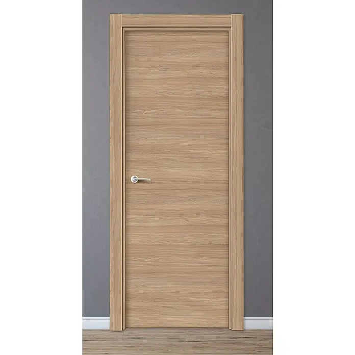 Solid Elements Puerta interior Roble Urban - 62,5 x 203 cm, Derecha, Roble claro, Maciza - Elegante puerta de madera con marco y manija. La puerta es de madera clara y se adapta a muchos estilos de interior.