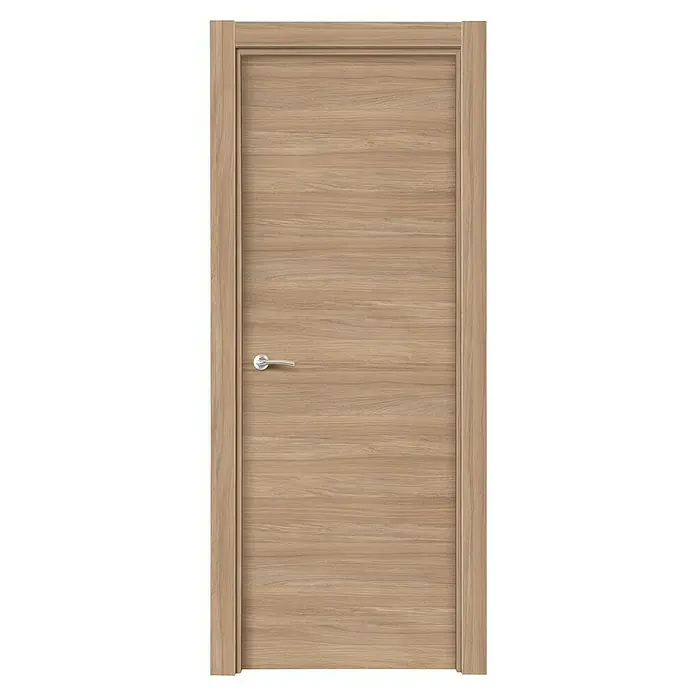 Solid Elements Puerta interior Roble Urban - 62,5 x 203 cm, Derecha, Roble claro, Maciza - Puerta de madera clara con un diseño sencillo. La puerta cuenta con un tirador plateado y una clara textura de veta de madera natural.