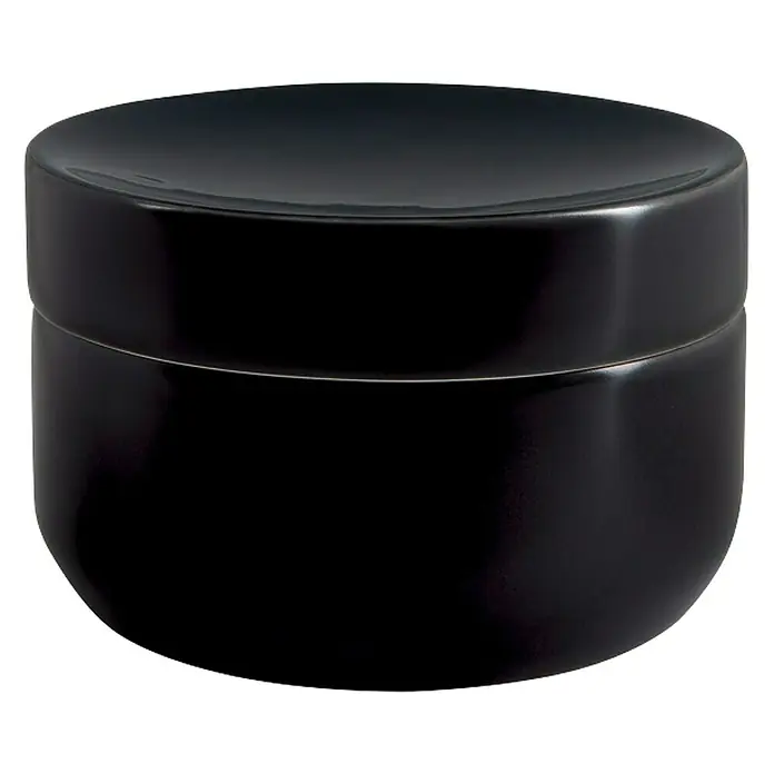 Spirella Jaro Organizador - Negro - Elegante tarro negro con tapa. Ideal para cosméticos, cremas u otros pequeños objetos para almacenamiento y presentación.