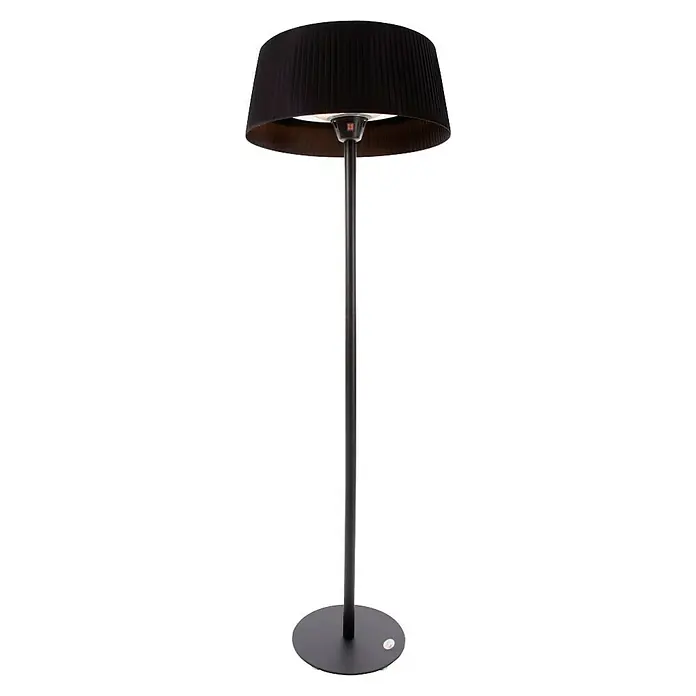 Sunred Halogen-Heizstrahler Artix - Höhe: 224 cm, Leistung: 2.100 W, Schwarz - Elegante schwarze Standleuchte mit plissiertem Schirm. Sie spendet warmes Licht und ist ein stilvolles Accessoire für jeden Raum.