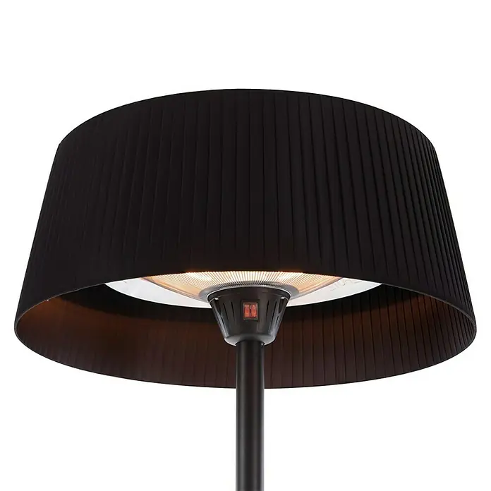 Sunred Halogen-Heizstrahler Artix - Höhe: 224 cm, Leistung: 2.100 W, Schwarz - Schwarzer Terrassenheizer mit Lampenschirm für den Außenbereich, der Wärme und Licht spendet. Ideal für gemütliche Abende im Garten.