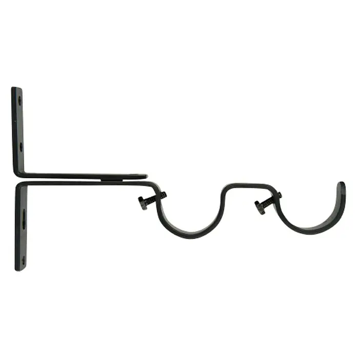 Soporte de pared Ideas 28 - L x An x Al: 17,4 x 1,8 x 10 cm, Diámetro: 28 mm, Metal - Soporte doble para barra de cortina de metal, ideal para colgar dos cortinas o visillos con estilo.