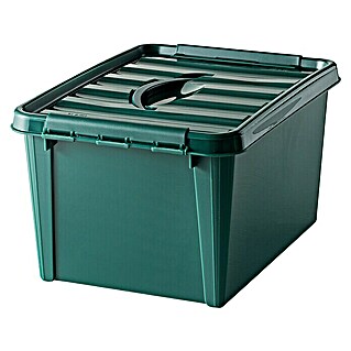Aufbewahrungsbox aus recycelten Fischernetzen (L x B x H: 40 x 30 x 22 cm, Polypropylen, Grün)