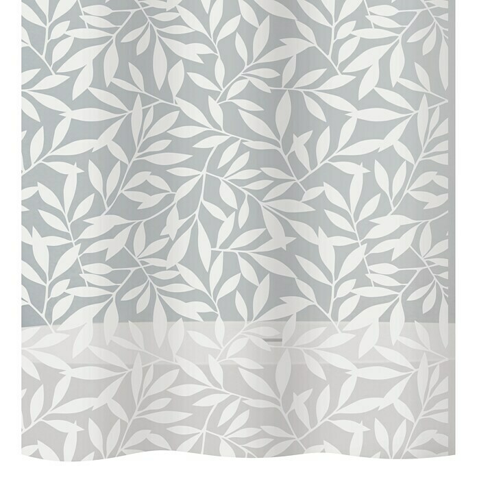 Diaqua Textil-Duschvorhang Leaf180 x 200 cm, Grau/Weiß Front View