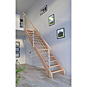 Starwood Raumspartreppe Mykonos (Breite: 85 cm, Buche, Geschosshöhe: 280 cm, Gerade, Montageseite Geländer: Wahlweise links/rechts, Designgeländer Holzrundstäbe, Ohne Setzstufen) | BAUHAUS