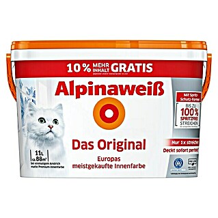 Alpina Alpinaweiß Wandfarbe Das Original (Weiß, 11 l, Matt, Konservierungsmittelfrei)