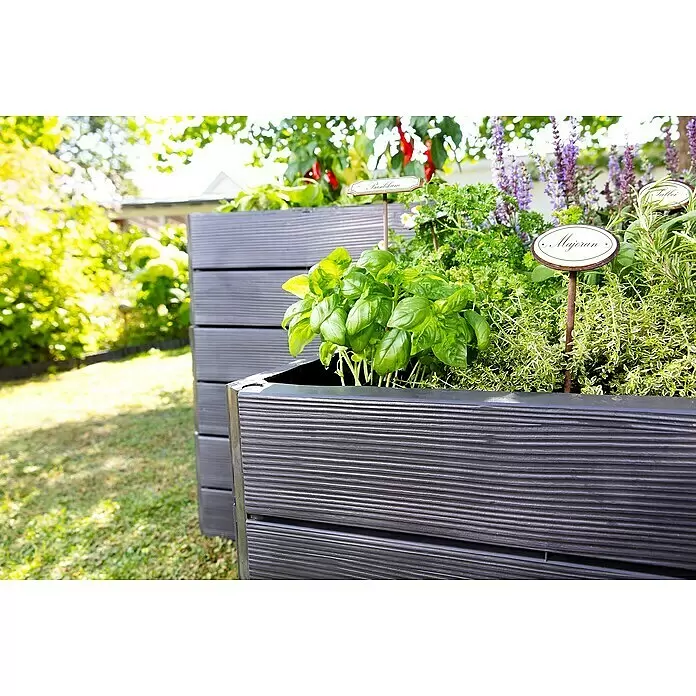 Garantia Hochbeet Ergo Vario 2 Wood - Set - 120 x 80 x 75 cm, Kunststoff, Anthrazit/Braun - Stimmungsaufnahme
