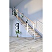 Starwood Wangentreppe Kos (Farbton Metall: RAL 9006, Breite: 89 cm, Buche, Geschosshöhe: 260 cm - 320 cm, Gerade, Designgeländer unbehandelt, Stufen unbehandelt) | BAUHAUS