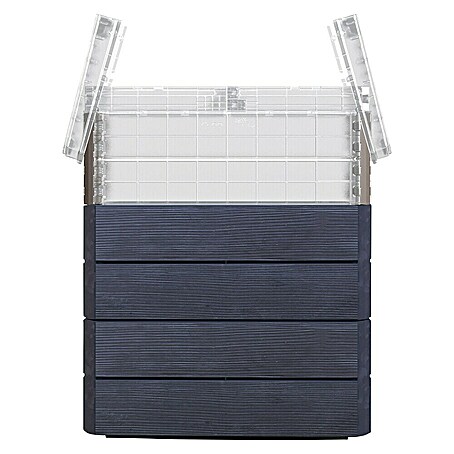 Garantia Hochbeet Ergo Quadro Turbo Plus M Wood - Set (60 x 80 x 85 cm, Kunststoff, Anthrazit/Braun)