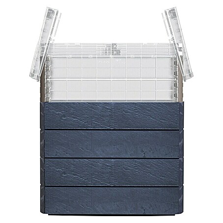 Garantia Hochbeet Ergo Quadro Turbo Plus M Stone - Set (80 x 60 x 85 cm, Kunststoff, Anthrazit)