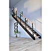 Starwood Wangentreppe Kos (Farbton Metall: RAL 9005, Breite: 106 cm, Buche, Geschosshöhe: 240 cm - 300 cm, Gerade, Metallgeländer pulverbeschichtet, Stufen unbehandelt) | BAUHAUS