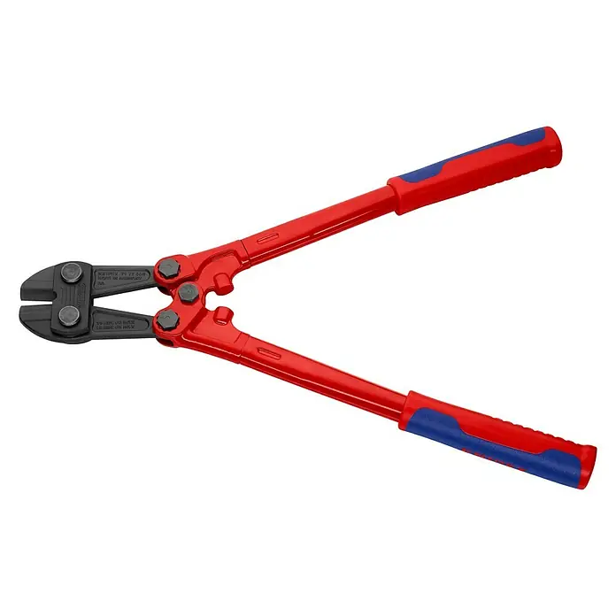 Knipex Bolzenschneider - Länge: 460 mm - Bolzenschneider mit roten Griffen und blauen Gummi-Enden für einen besseren Halt beim Schneiden von dicken Metallen.