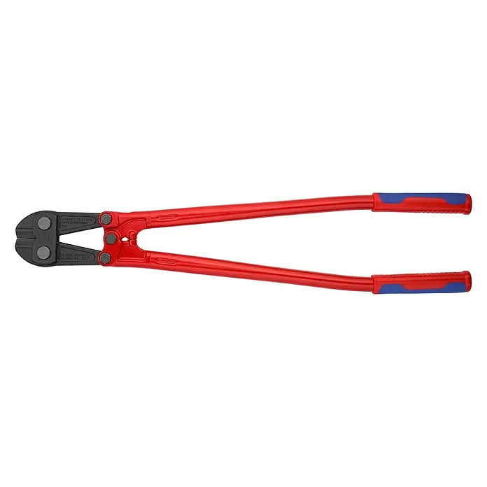 Knipex Bolzenschneider - Länge: 760 mm - Bolzenschneider mit roten Griffen und blauen Endkappen für kraftvolles Schneiden von Metall. Hochwertiges Werkzeug für Profis.