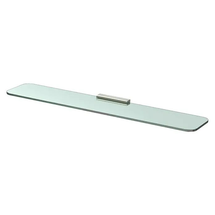 Lenz Pearl Glasablage - Breite: 60 cm, Nickel, Matt - Elegantes Glasregal mit minimalistischer Halterung. Ideal für Bad oder Wohnbereich, bietet stilvollen Stauraum.