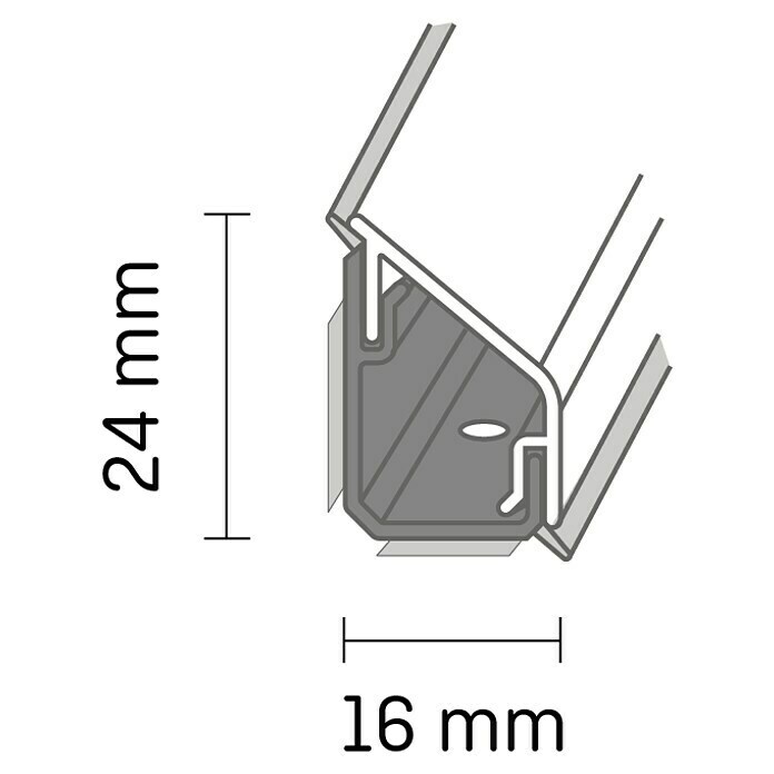 Kantoflex Wandabschlussprofil Design 3953 Schiefer300 x 1,6 x 2,4 cm Sketch