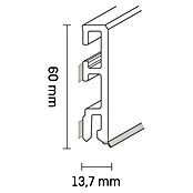 Sockelleiste Cubica Weiß (2,5 m x 15 mm x 60 mm, Gerade)