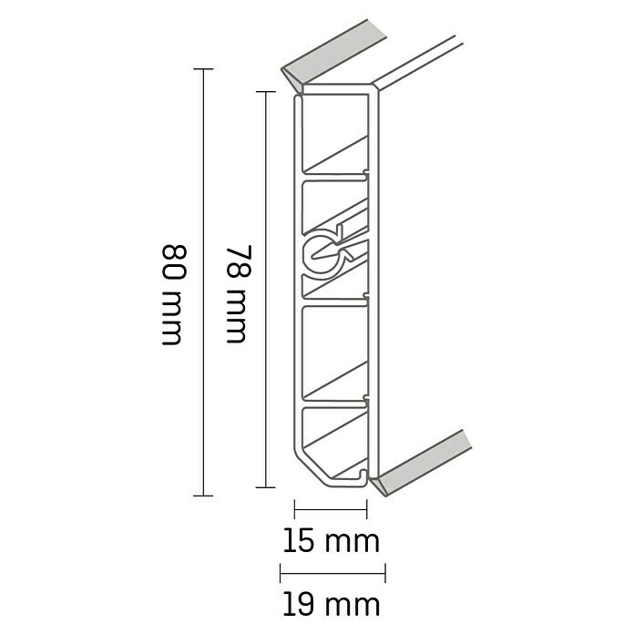 Deckprofil Cubica LS80 Light Up (Weiß, 2,5 m x 19 mm x 80 mm) | BAUHAUS