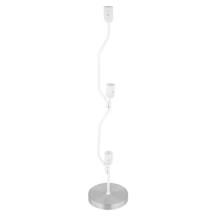 Globo Ava Stehleuchte AVA - 40 W, Ø x H: 190 mm x 120 cm, E27, 3 Stk. - Elegante, dreiflammige Stehlampe mit modernem Design und silberfarbenem Fuß, die jedem Raum eine besondere Note verleiht.