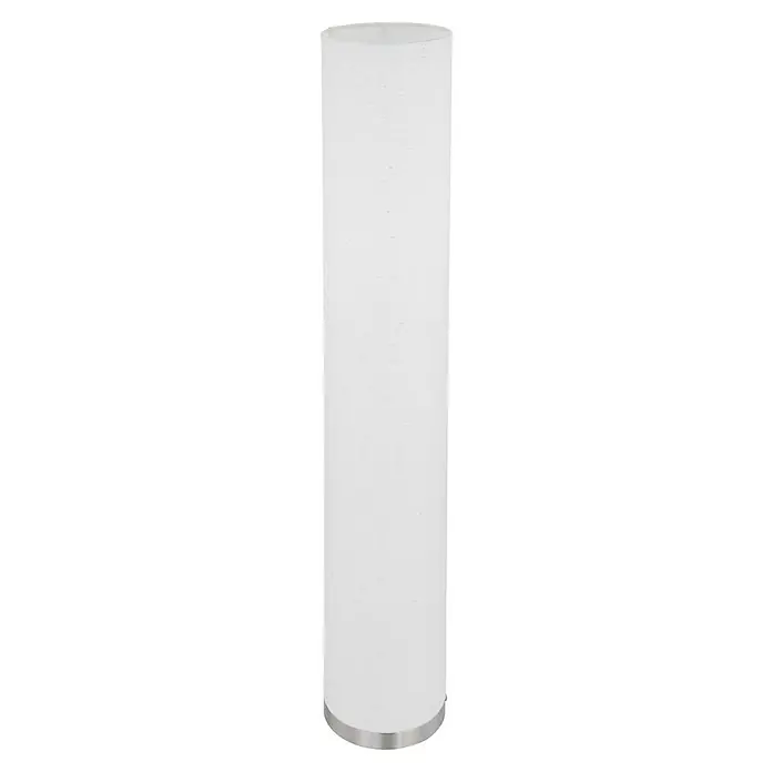 Globo Ava Stehleuchte AVA - 40 W, Ø x H: 190 mm x 120 cm, E27, 3 Stk. - Eine minimalistische, zylindrische Säulenleuchte in Weiß mit einem dezenten silbernen Sockel. Sie bietet eine moderne und elegante Beleuchtungslösung.