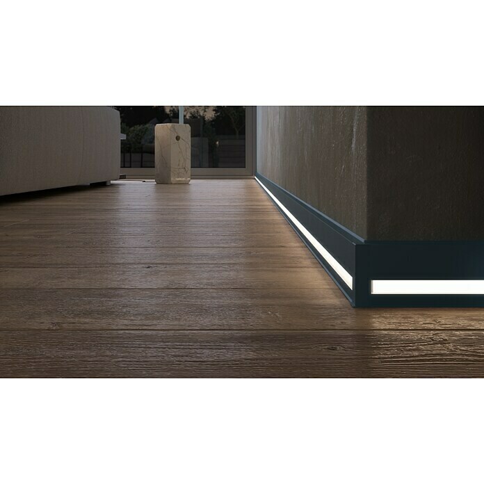 Deckprofil Cubica LS80 Light Down (Anthrazit, 2,5 m x 19 mm x 80 mm) | BAUHAUS