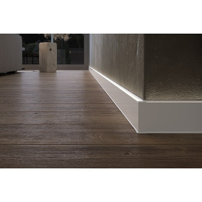 Deckprofil Cubica LS80 Light Up (Weiß, 2,5 m x 19 mm x 80 mm) | BAUHAUS