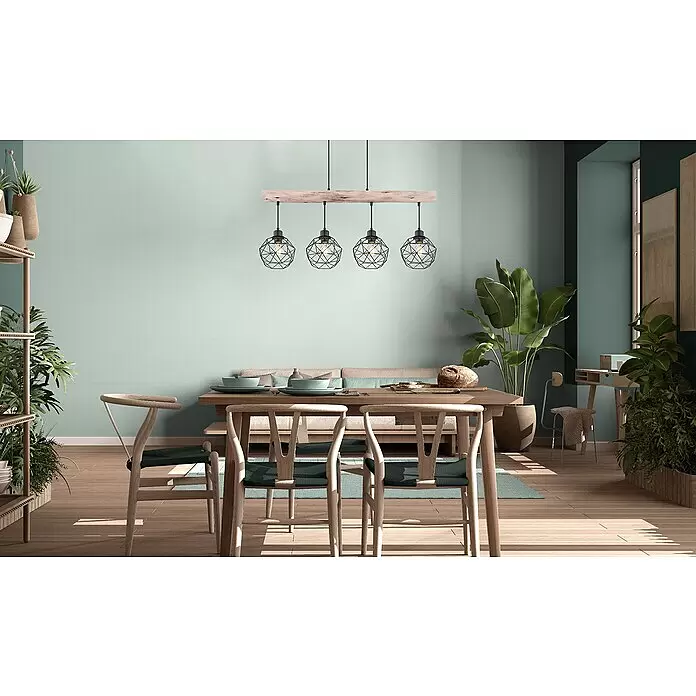 Globo Pendelleuchte THEODOR - 60 W, L x B x H: 85,5 x 20,5 x 25,5 cm, Schwarz, E27 - Stimmungsaufnahme