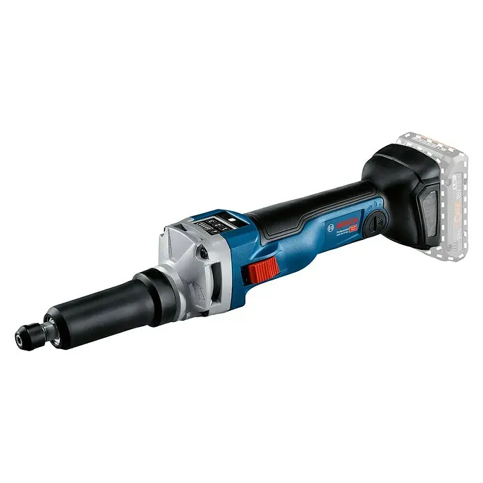 Bosch Professional AMPShare 18V Akku-Geradschleifer GGS 18V-10 SLC18 V, Ohne Akku, Leerlaufdrehzahl: 10.500 U/min, Karton - Akkubetriebener Geradschleifer von Bosch Professional mit blauem Gehäuse und schwarzem Griff, ideal für präzise Schleifarbeiten.