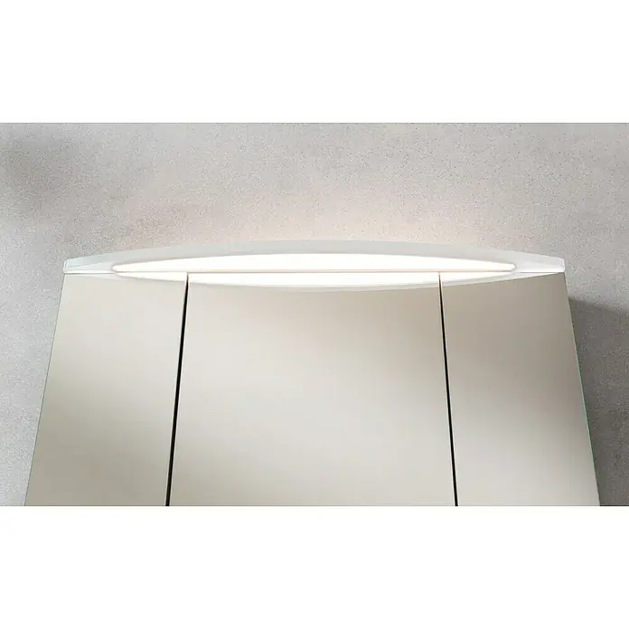 Camargue Swing LED-SpiegelschrankB x H: 120 x 70,5 cm, Mit Beleuchtung, Weiß - Beleuchteter Spiegelschrank mit drei Türen, ideal für Badezimmer. Praktische Beleuchtung und stilvolles Design.