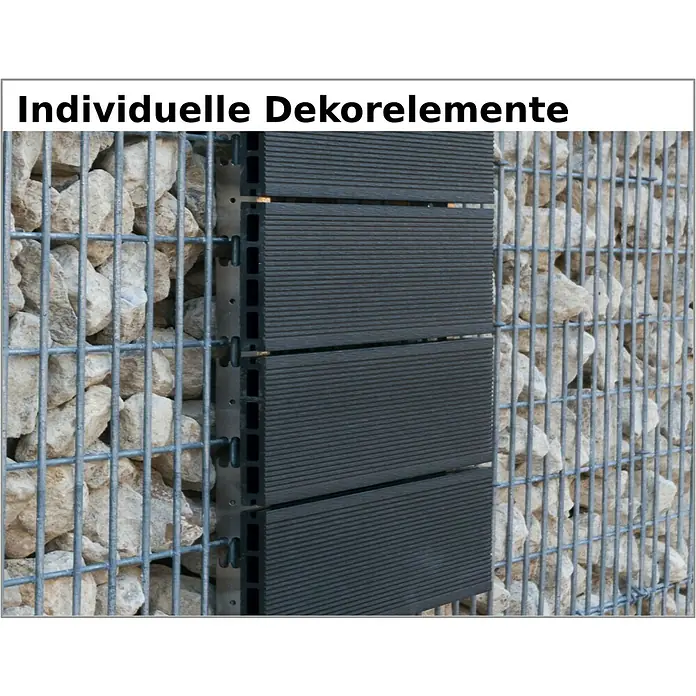 BRIGX Winkel - L x B x H: 596 x 40 x 20 mm, Passend für: Stabmatten - Individuelle Dekorelemente für Gabionen. Die WPC-Profile in Anthrazit zur individuellen Gestaltung von Steinkörben für den Garten.
