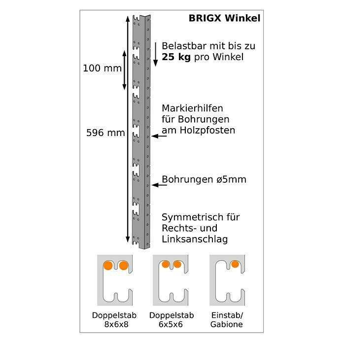 BRIGX WinkelGeeignet für: Stabmatten Sketch