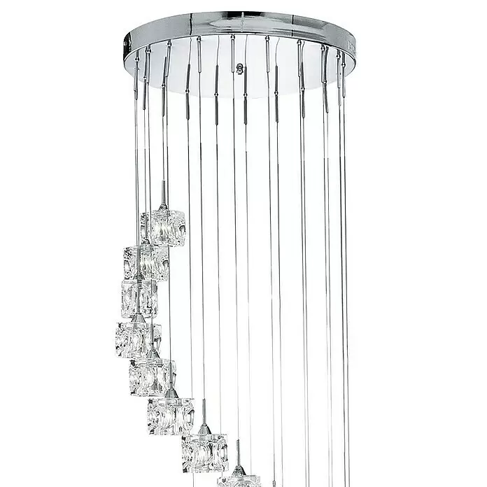 Searchlight Pendelleuchte rund - 3,2 W, Ø x H: 450 mm x 180 cm, Transparent, Chrom - Detailaufnahme