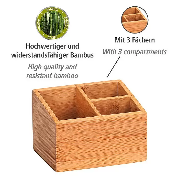 Wenko Aufbewahrungsbox Terra - 9 x 12 x 8,5 cm, Bambus - Anwendungsbeispiel
