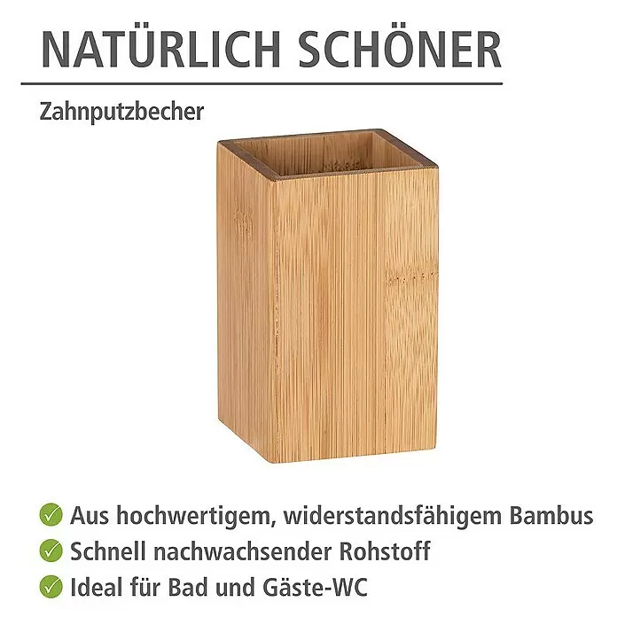 Wenko Zahnputzbecher Padua - Bambus, Bambus - Anwendungsbeispiel