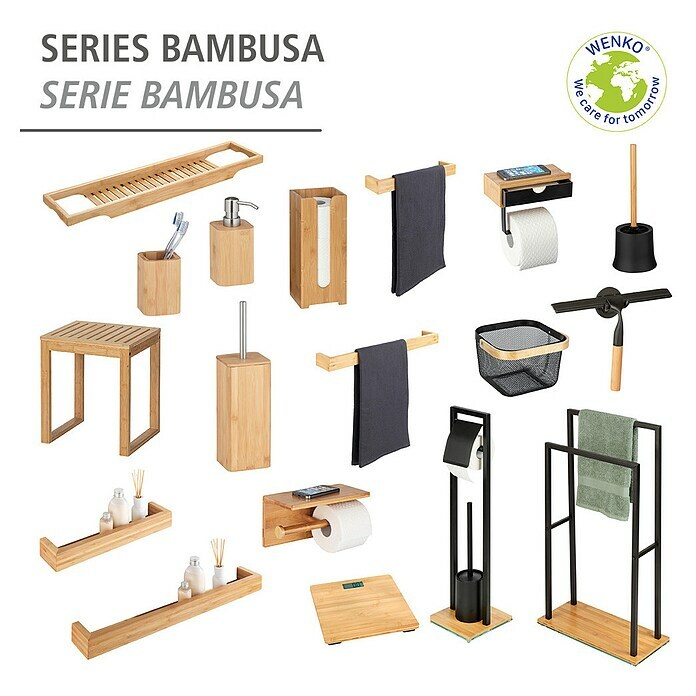 Wenko | (Bambus, Bambusa WC-Bürstengarnitur BAUHAUS Schwarz/Bambus)
