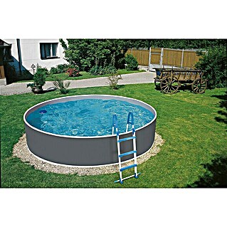 myPool Stahlwand-Pool Splash (Ø x H: 360 x 110 cm, Grau/Grau, 10.000 l)