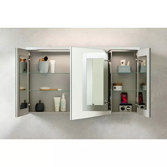 Camargue Swing LED-SpiegelschrankB x H: 120 x 70,5 cm, Mit Beleuchtung, Weiß