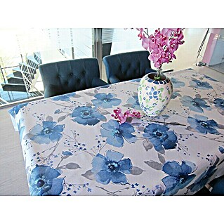 Mantel para mesa a metros Graciosa (Ancho: 140 cm, Blanco/Gris/Azul)