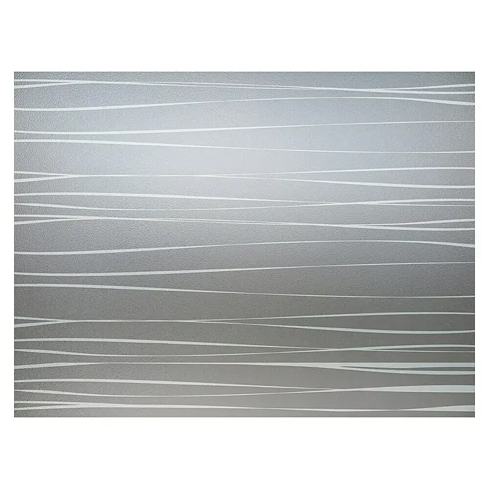 Lámina para ventana Estático Gofrado Mini Rollo Garbi - Transparente - Película decorativa gris con patrón de rayas curvas para ventanas y superficies de vidrio, ideal para mejorar la privacidad y la estética.