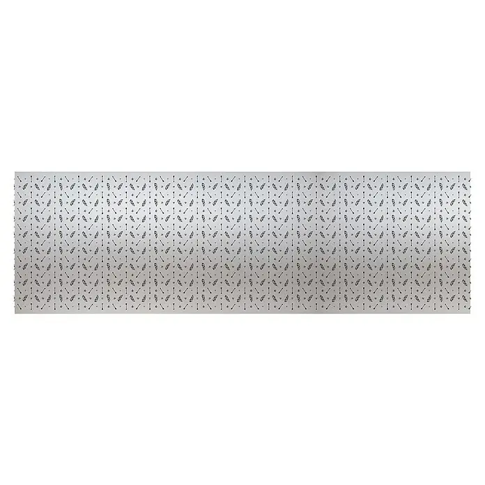 Lámina para ventana al corte digital fix Feather - Blanco/Negro - Un banner decorativo ancho con un patrón repetido de flechas, plumas y estrellas sobre un fondo plateado. Ideal para manualidades y envoltorios de regalos.