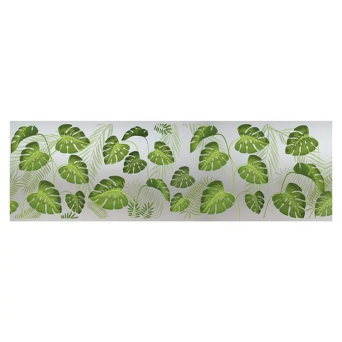 Lámina para ventana Hoja - 46 cm x 1,5 m, Verde/Transparente - Película decorativa con hojas de Monstera tropicales. Esta película para ventanas ofrece privacidad y un elegante diseño de jungla para tu hogar.