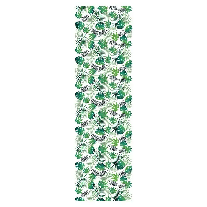 Papel pintado de vinilo autoadhesivo Tropical Hojas - 90 cm x 3 m, 100% PVC - Patrón de hojas tropicales con varios tonos de verde, perfecto para añadir toques vibrantes a cualquier espacio.