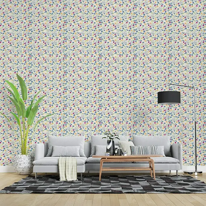 Papel pintado de vinilo autoadhesivo Bouquet - 90 cm x 3 m, 100% PVC - Salón con pared de acento floral.