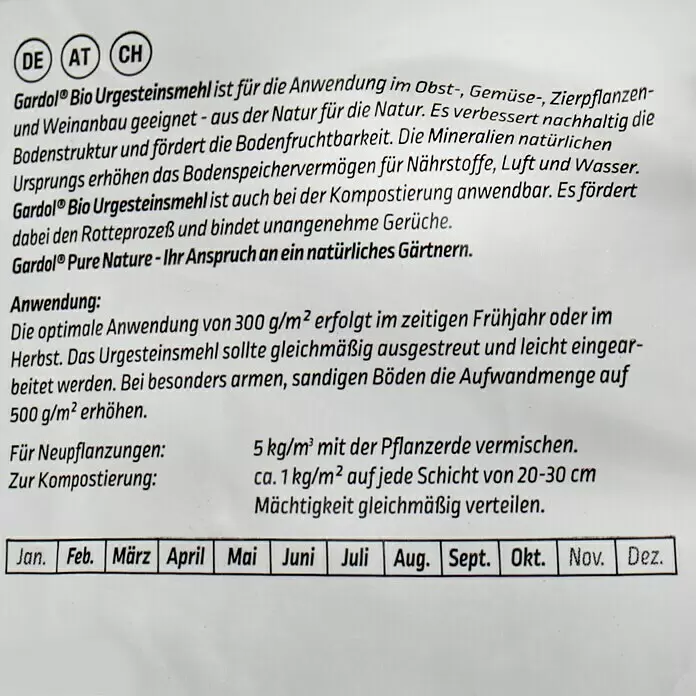 Gardol Pure Nature Urgesteinsmehl - 10 kg, Max. Anwendungsfläche: 30 m² - Detailaufnahme