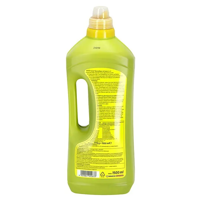 Gardol Blumendünger mit Guano - 1,5 l, Max. ausreichend für Flüssigkeitsmenge: 375 l - Die grüne Flasche Gardol® Blumendünger mit Guano ist ideal für die Versorgung von Blüh- und Grünpflanzen im Zimmer, auf Balkon und Terrasse.