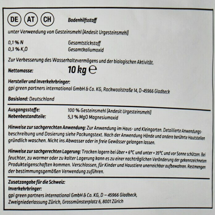 Gardol Pure Nature Urgesteinsmehl10 kg, Inhalt ausreichend für ca.: 30 m² Detail Shot