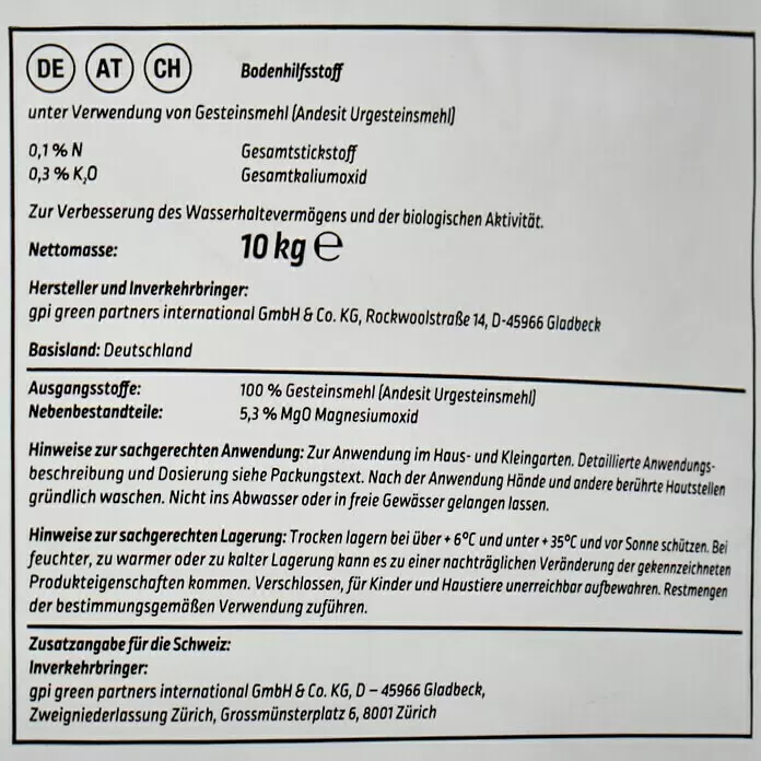 Gardol Pure Nature Urgesteinsmehl - 10 kg, Max. Anwendungsfläche: 30 m² - Detailaufnahme