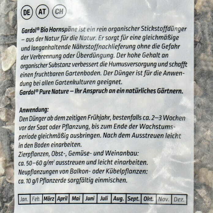 Gardol Pure Nature Bio-Hornspäne2,5 kg, Inhalt ausreichend für ca.: 50 m² Detail Shot