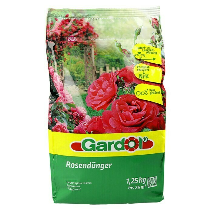 Gardol Rosendünger (1,25 kg, Inhalt ausreichend für ca.: 25 m², Wiederverschließbar)
